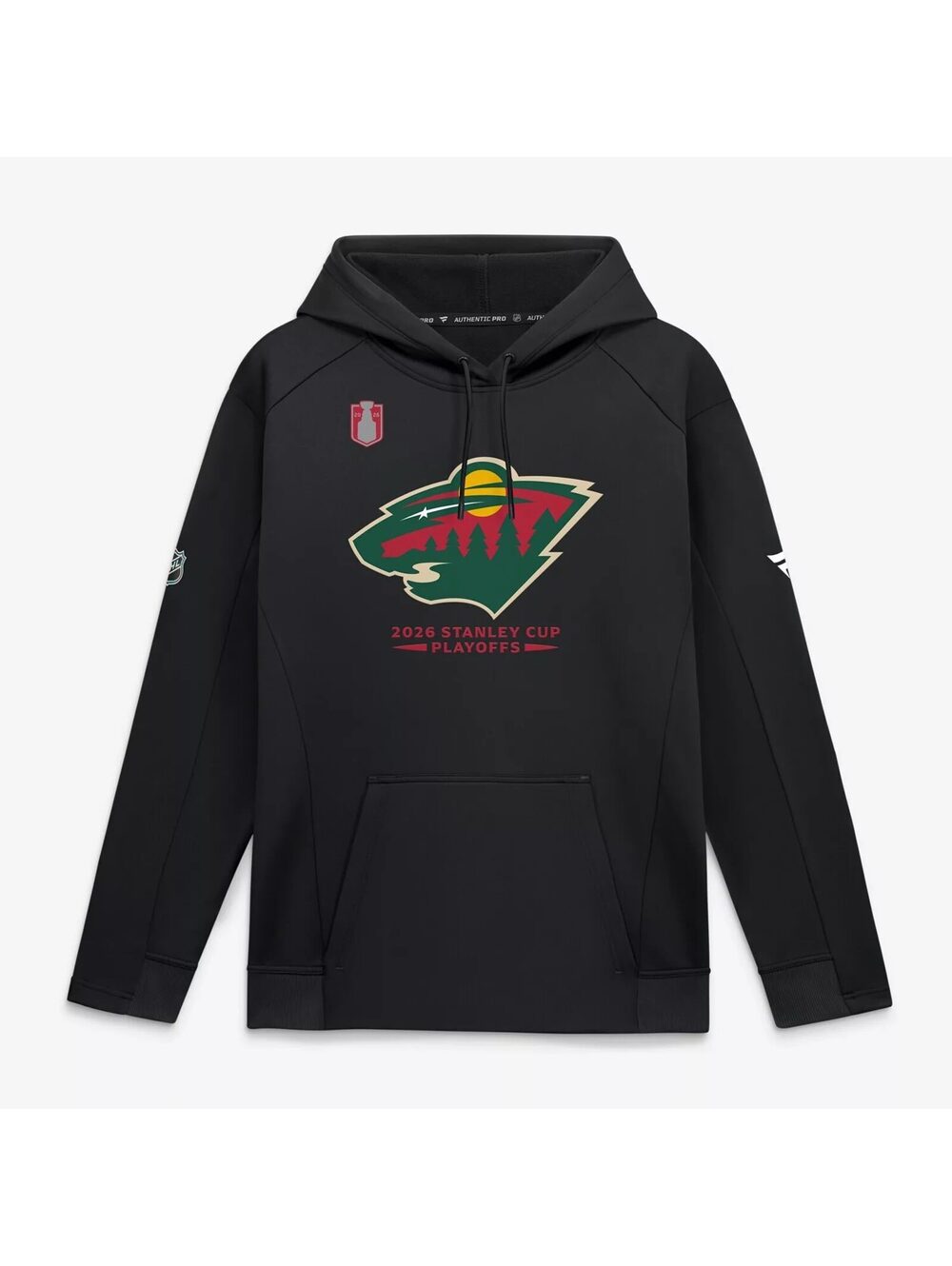 NWT New MINNESOTA WILD MENS BLACK 2026 PLAYOFF PARTICIPANT HOOD - Large